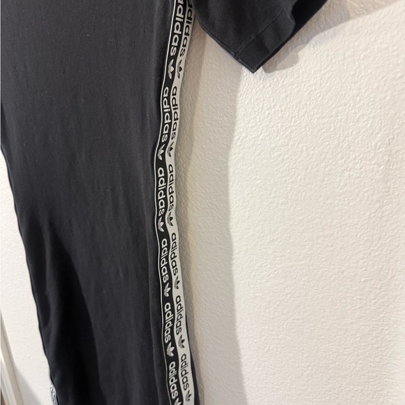Adidas Bodycon Black Dress with Logo and Side Stripes - Picture 2 of 6